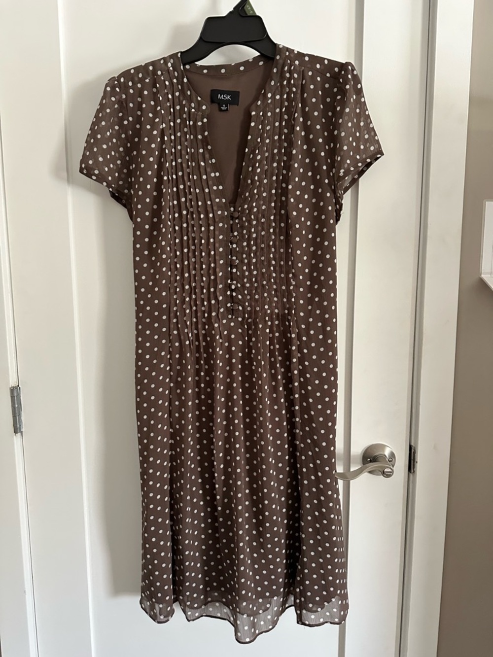 MSK Brown Polka Dot Midi Dress